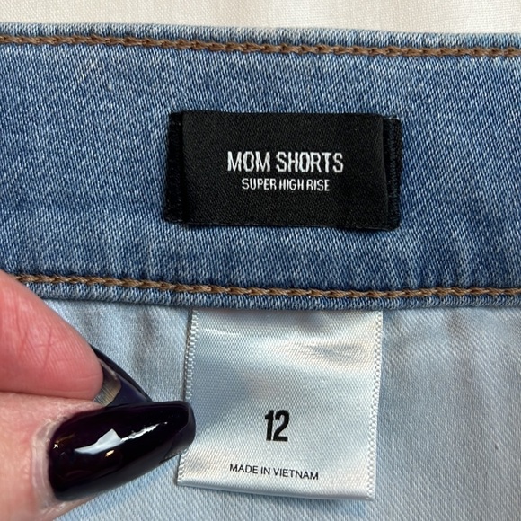 Xpress mom super high rise super soft knit frayed stretch shorts size 12 - Picture 6 of 9